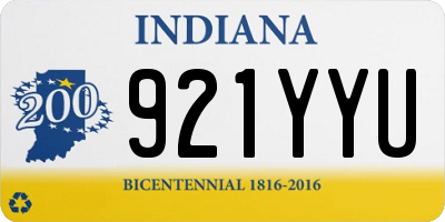 IN license plate 921YYU