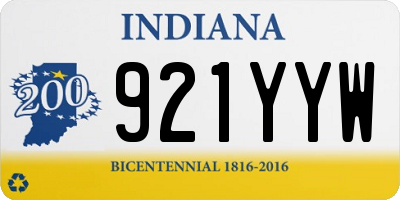 IN license plate 921YYW