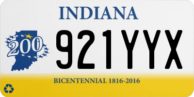 IN license plate 921YYX