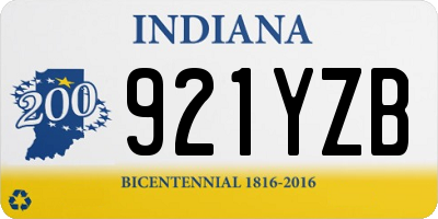 IN license plate 921YZB