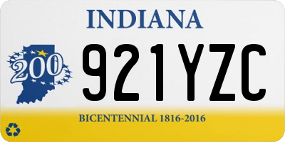 IN license plate 921YZC