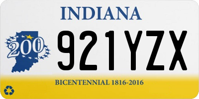 IN license plate 921YZX