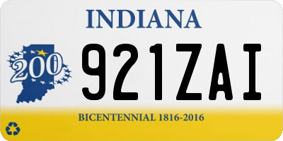 IN license plate 921ZAI