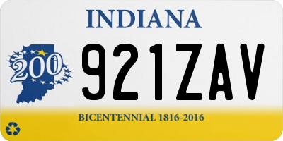 IN license plate 921ZAV