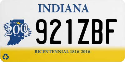 IN license plate 921ZBF