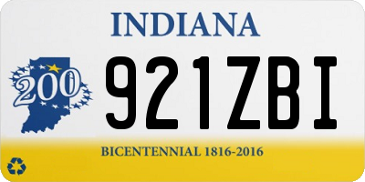 IN license plate 921ZBI