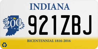 IN license plate 921ZBJ