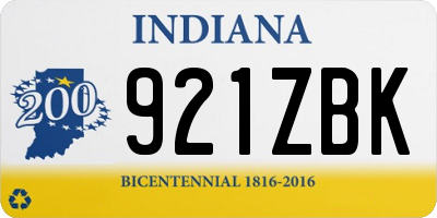 IN license plate 921ZBK