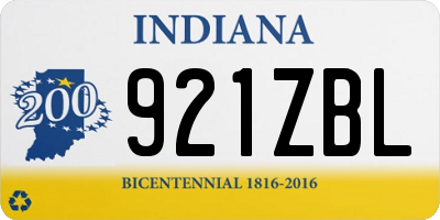 IN license plate 921ZBL