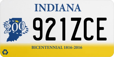 IN license plate 921ZCE