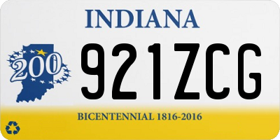 IN license plate 921ZCG