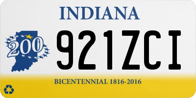 IN license plate 921ZCI