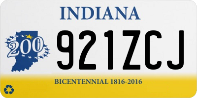 IN license plate 921ZCJ