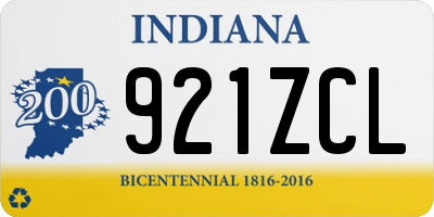 IN license plate 921ZCL