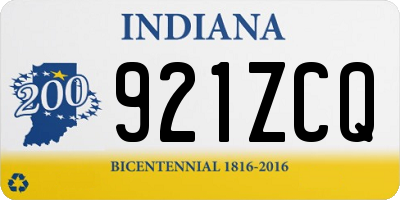 IN license plate 921ZCQ