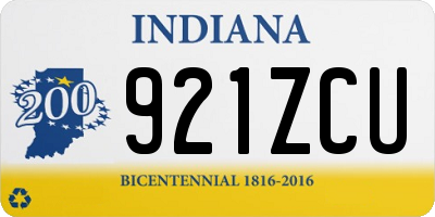 IN license plate 921ZCU