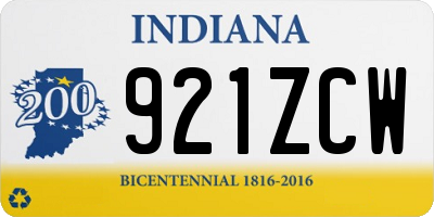 IN license plate 921ZCW