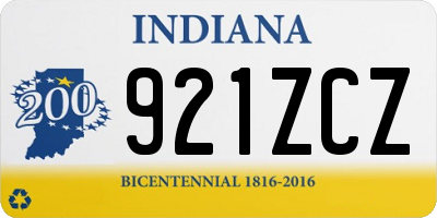 IN license plate 921ZCZ