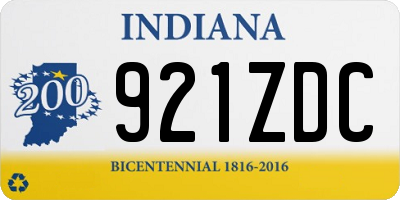 IN license plate 921ZDC