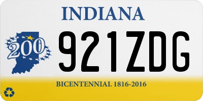 IN license plate 921ZDG
