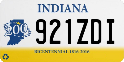 IN license plate 921ZDI