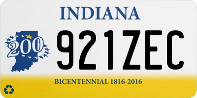 IN license plate 921ZEC