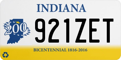 IN license plate 921ZET