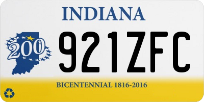IN license plate 921ZFC