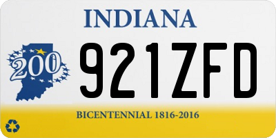 IN license plate 921ZFD