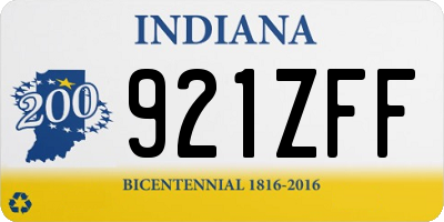 IN license plate 921ZFF
