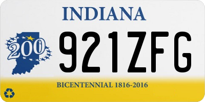 IN license plate 921ZFG