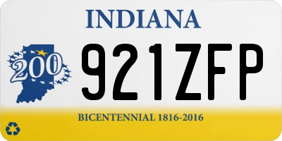 IN license plate 921ZFP