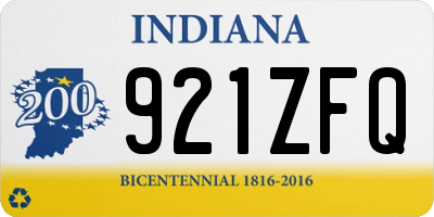 IN license plate 921ZFQ