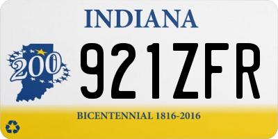 IN license plate 921ZFR