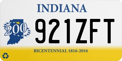 IN license plate 921ZFT