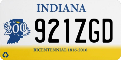 IN license plate 921ZGD