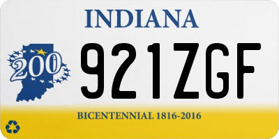 IN license plate 921ZGF