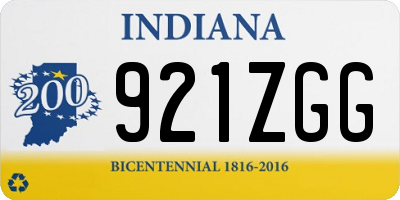 IN license plate 921ZGG