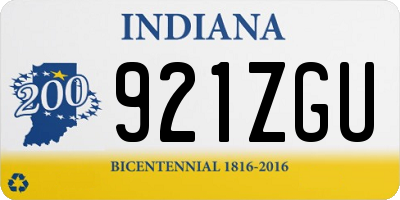 IN license plate 921ZGU