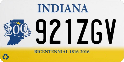 IN license plate 921ZGV