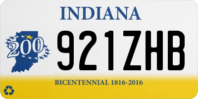 IN license plate 921ZHB