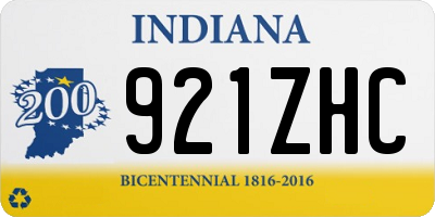 IN license plate 921ZHC