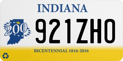 IN license plate 921ZHO