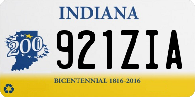 IN license plate 921ZIA
