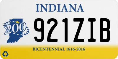 IN license plate 921ZIB