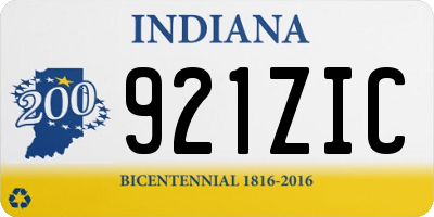 IN license plate 921ZIC