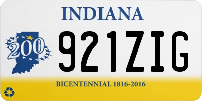 IN license plate 921ZIG