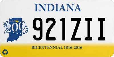 IN license plate 921ZII