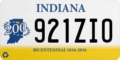 IN license plate 921ZIO