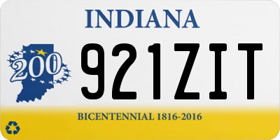 IN license plate 921ZIT